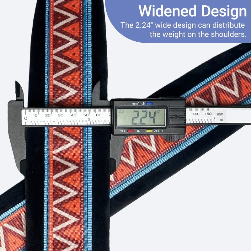 Highlight Accordion Strap Widen Thicken Adjustable Shoulder Straps for 48/60/ 96/120 Bass Keyboard Button Accordions Bayans (Orange Triangle) - Image 2